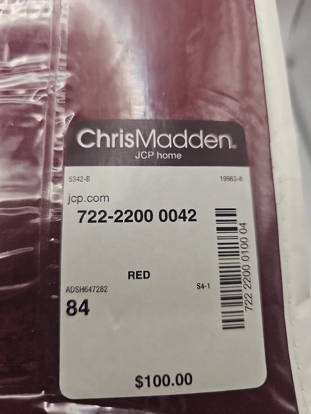 Chris Madden Burgundy Lined Drapery Curtain Panel Pair 42